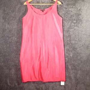 Eileen Fisher 100%Silk Taffeta rose coral dress size Medium women